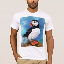 Vackert atlantiskt puffin Bird Painting Migment - T Shirt