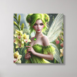 Vackert August Fairy in Gladioli Canvastryck