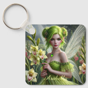 Vackert August Fairy in Gladioli Nyckelring