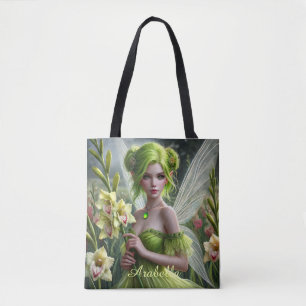 Vackert August Fairy in Gladioli Tygkasse