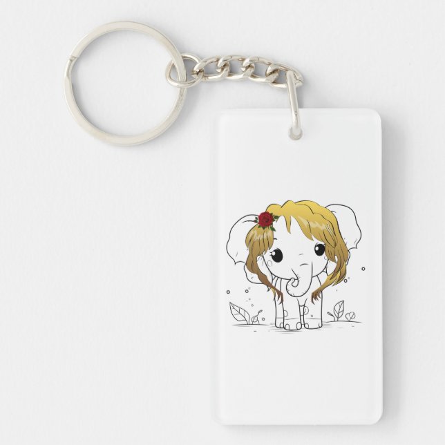 Vackert baby-elefant med gult hår (Framsidan)