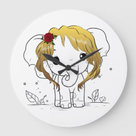 Vackert baby-elefant med gult hår stor klocka