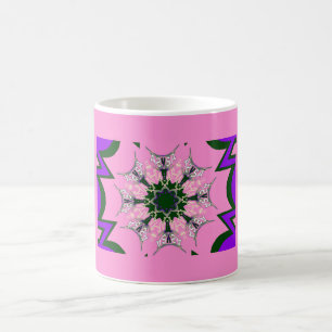 Vackert baby rosa lila skade motif monogram de kaffemugg