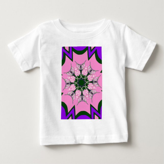 Vackert baby rosa lila skade motif monogram de t-shirt (Framsida)