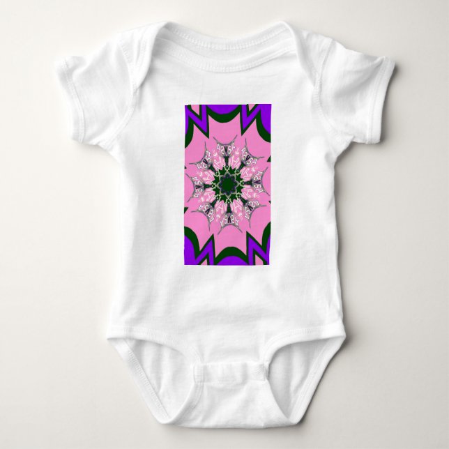 Vackert baby rosa lila skade motif monogram de tee shirt (Framsida)