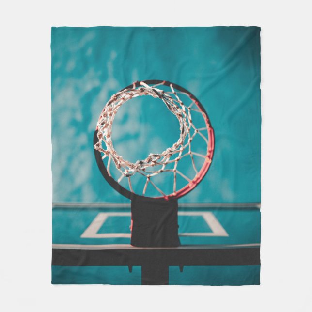 Vackert Basketball Artwork Fleecefilt (Framsidan)