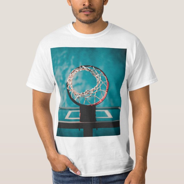 Vackert Basketball Artwork T Shirt (Framsida)