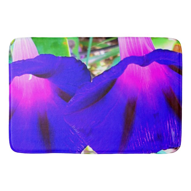 Vackert Bathroom Mat med Lila blommor Badrumsmatta (Framsidan)