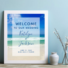 Vackert Beach Välkommen till vår Bröllop Poster