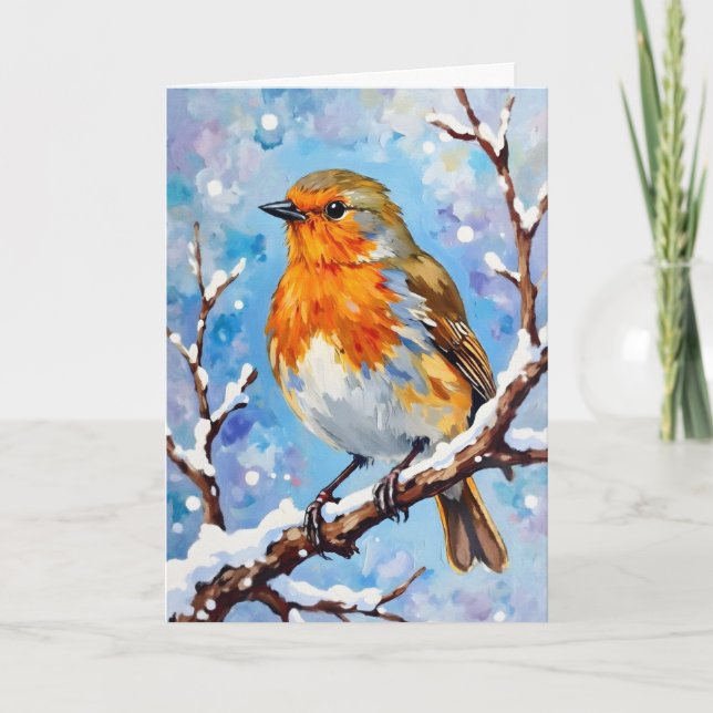 Vackert Bird till jul Kort (Framsida)