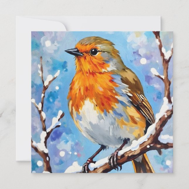 Vackert Bird till jul Kort (Framsida)