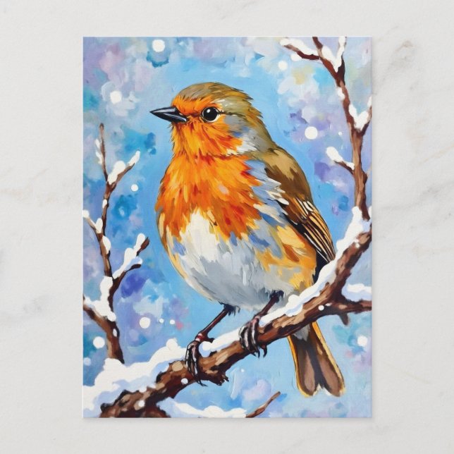 Vackert Bird till jul Vykort (Framsida)