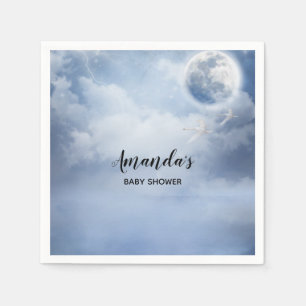 Vackert Blå himmel med flygande Svanar Pappersservett