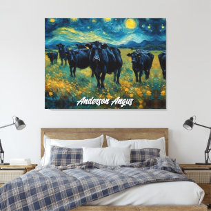Vackert Black Angus Cattle Canvastryck