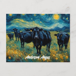 Vackert Black Angus Cattle Vykort