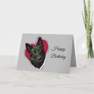 Vackert Black German Shepherd PopArt Kort