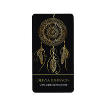 Vackert Black Guld Dream Catcher Mandala