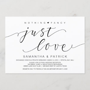 Vackert Black Ingenting Finare Just Kärlek, Elopem Inbjudningar