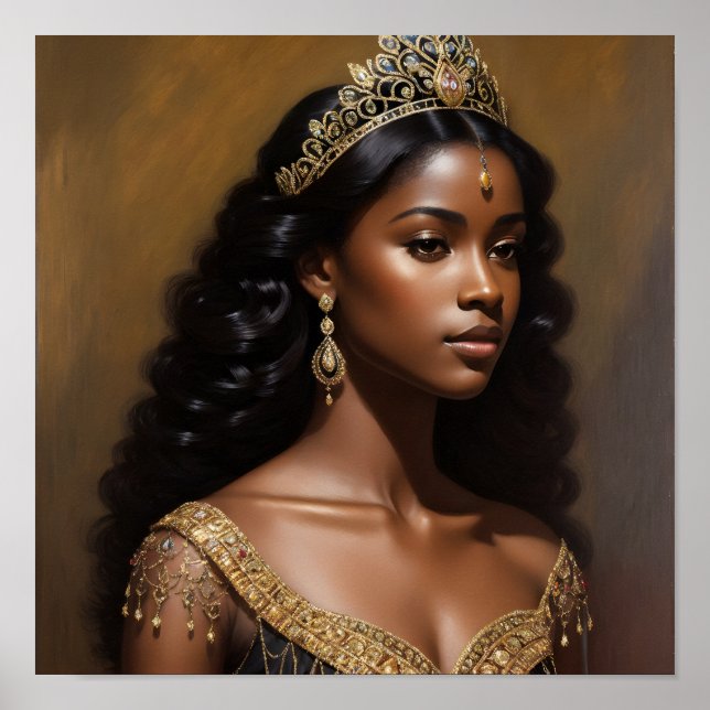 Vackert Black Queen Guld Krona Poster (Framsidan)