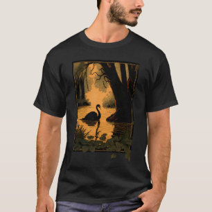 Vackert Black Svan på Vatten-Perfekten för fåglar T Shirt