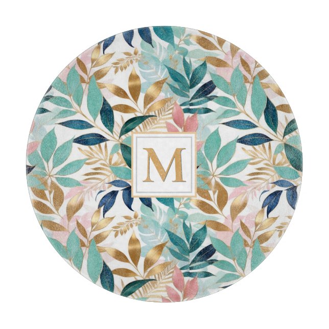 Vackert bladigt mönstrad sommar pastell elegant ch (Framsidan)