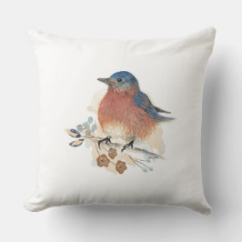 Vackert blåfågelskådespel kudde