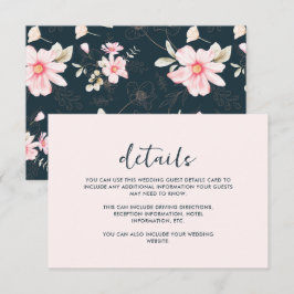 Vackert blått  Blommigt Bröllop Guest Detail