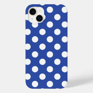 Vackert blått - White Polka Dot Mönster