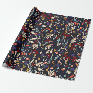Vackert Blommönster för vintage i många slag Presentpapper