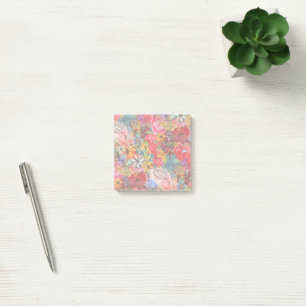 Vackert Blommönster med ljusfärgstark Abstrakt Post-it Block