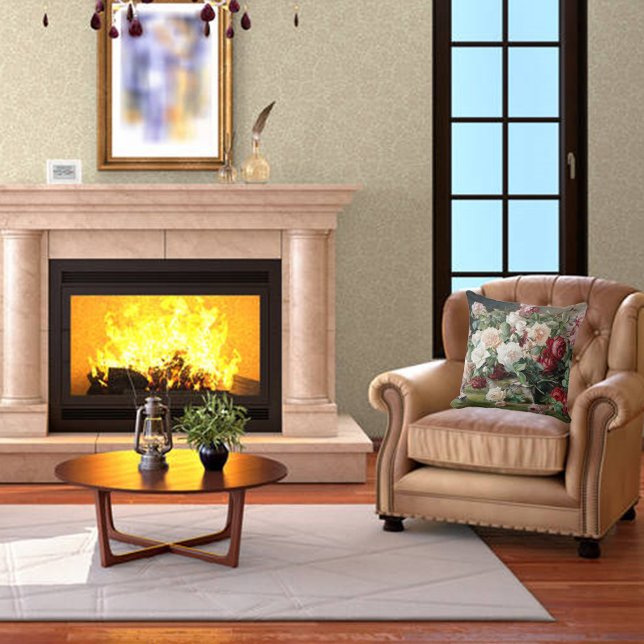 Vackert Blommönster med Ro och Foliage Kudde (Skapare uppladdad)