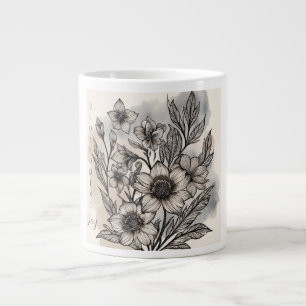 Vackert blommönster,Utblommande glädje Jumbo Mugg