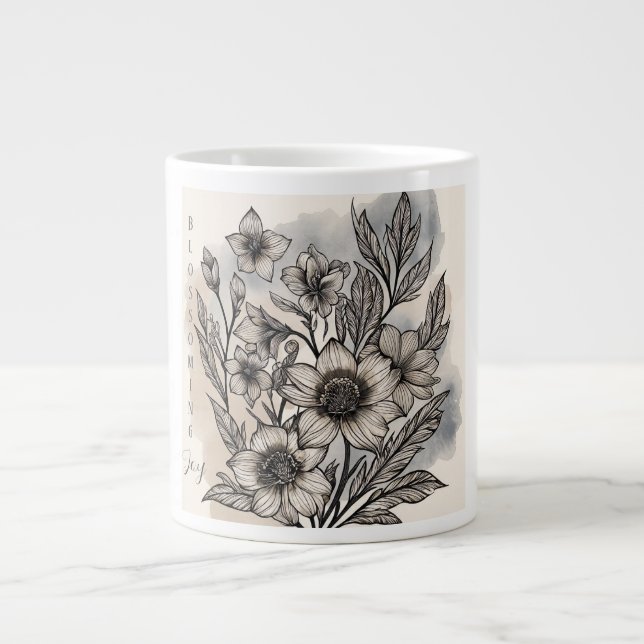 Vackert blommönster,Utblommande glädje Jumbo Mugg (Framsidan)