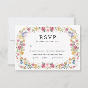 Vackert Blomsterträdgård Bröllop RSVP-kort Kort