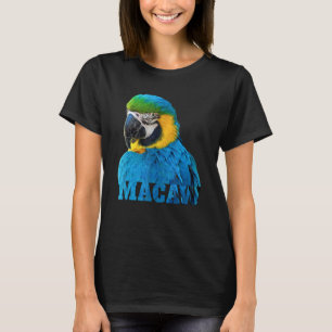 Vackert Blue och Guld Macaw Parrot Image Ord T Shirt