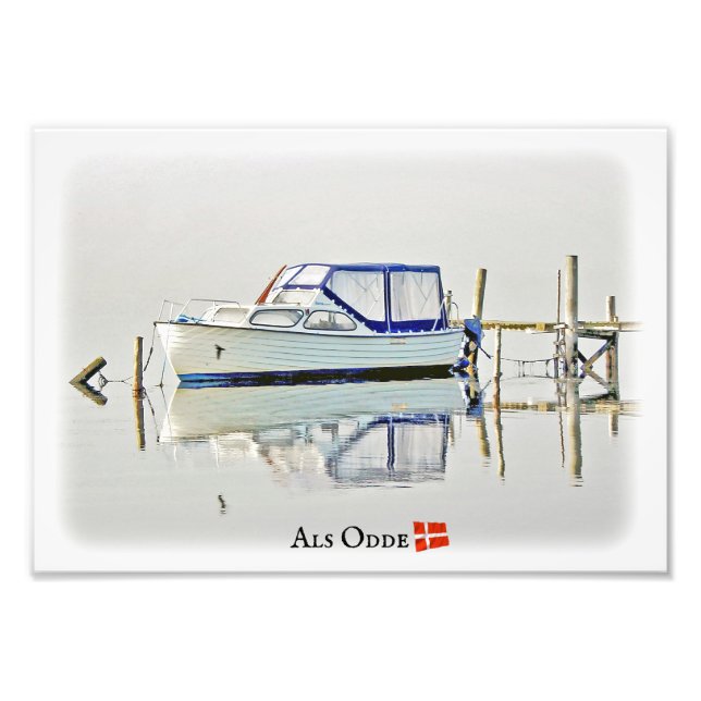 Vackert Boat i Als Ode/Danmark Photo Print! Fototryck (Framsidan)