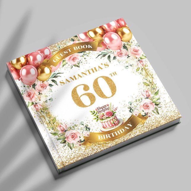 Vackert Boho 60:e födelsedagsgästen Bok Guld Shine (Beautiful Boho 60th Birthday Guest Book Gold Shine

)