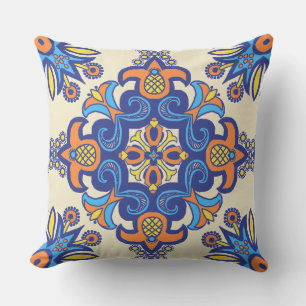 Vackert Boho Talavera Tile Kudde