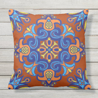 Vackert Boho Talavera Tile Kudde