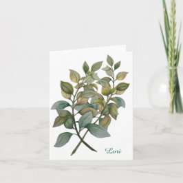 Vackert botaniskt/bäckenvikigt gratulationskort helgkort