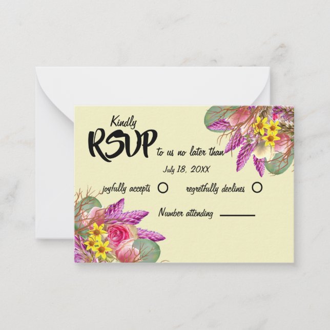 Vackert botaniskt Blommigt Garden OSA Note Card Anteckningskort (Framsida)