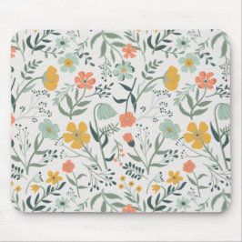 Vackert botaniskt Blommönster Musmatta