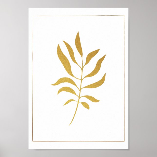 Vackert botaniskt Golden träd lämna Poster (Framsidan)
