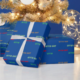 Vackert BRA DAGEN BLUE Wrapping Papper Presentpapper