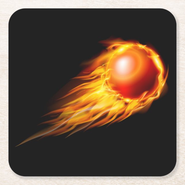 Vackert brandsläckt Boll Underlägg set Papper Kvadrat (Framsidan)