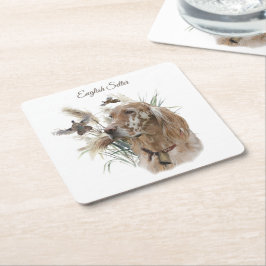 Vackert brev med fasaner, konst underlägg papper kvadrat