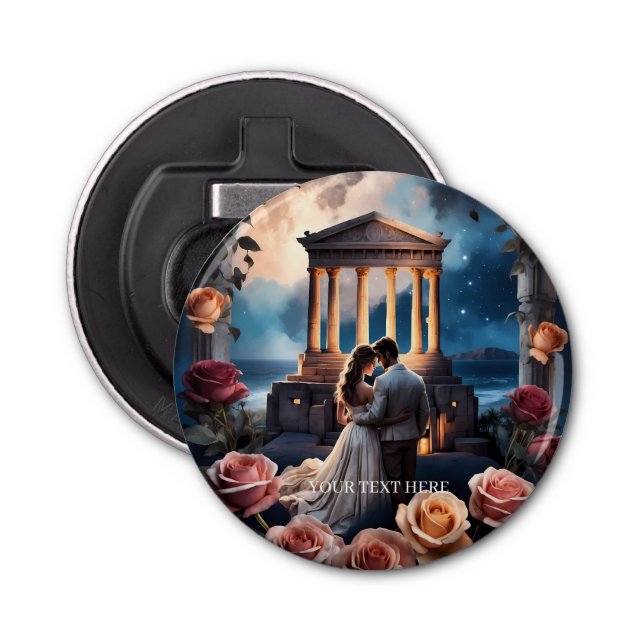 Vackert Bride & Groom Ställd av havet Flasköppnare (Framsidan)