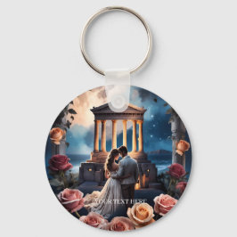 Vackert Bride & Groom Ställd av havet Nyckelring