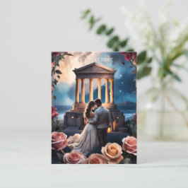 Vackert Bride & Groom Ställd av havet Vykort