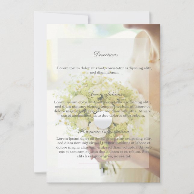 Vackert Bride med Flower Bouquet Bröllop Inbjudningar (Framsida)